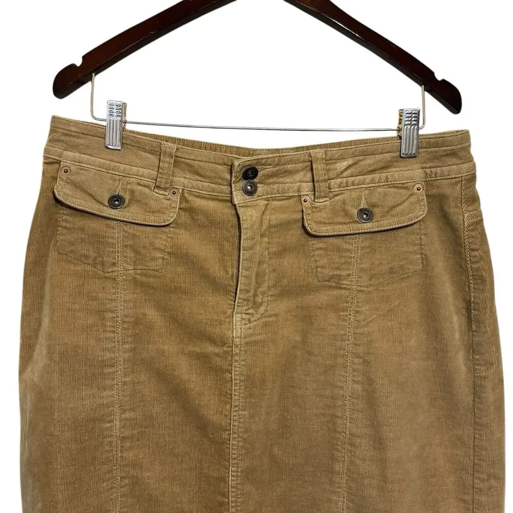 Vintage Riders Copper Collection Women's 8/10 Corduroy Flare Midi Skirt Western
